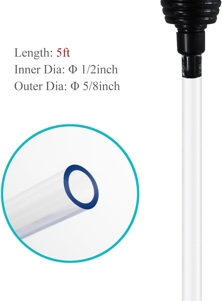 Laifoo 5ft-S Aquarium Siphon Vacuum Cleaner for Fish Tank Cleaning