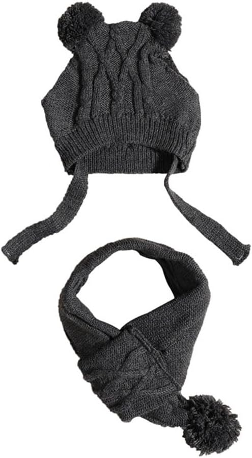 Dog Hat & Scarf Set, Knitted Pet Christmas Winter Warm Caps
