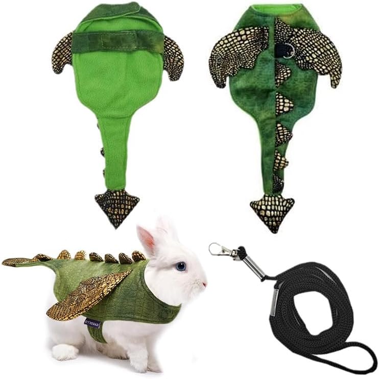 Rabbit Harness Leash Set, Halloween Rabbit Costume Adjustable Small