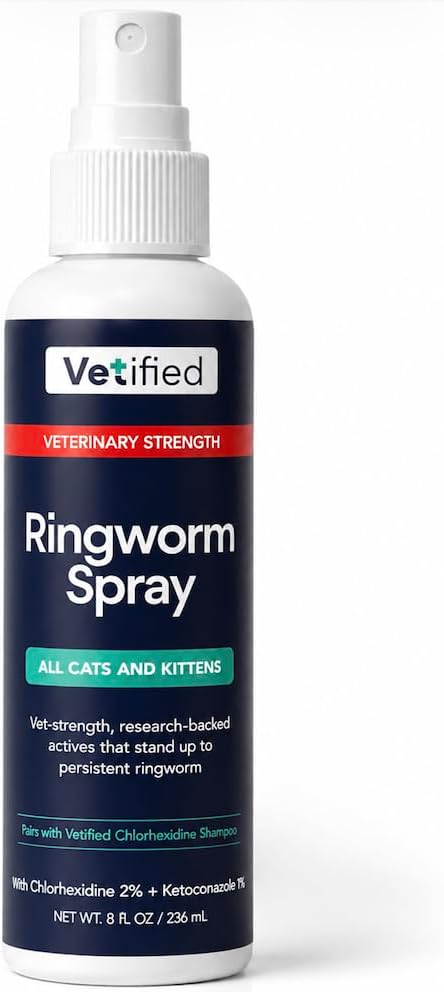 Ringworm Spray for Cats & Kittens, Chlorhexidine 2%, 8 fl oz