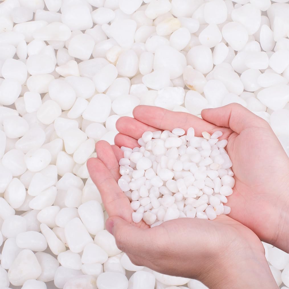 2.0 LB White Aquarium Gravel Pebbles 3/8"