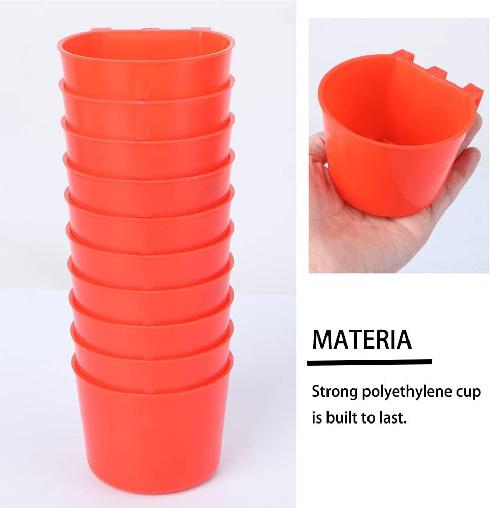 AMZSYLV 10 Pack Bird Cage Feeding Cups Chicken Seed Bowl Hanging