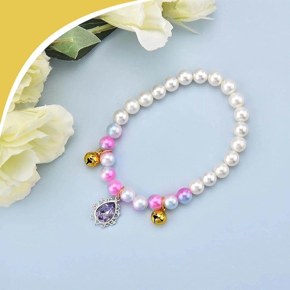 Pearl Cat Collar with Bell Rhinestones Teardrop Pet Necklace