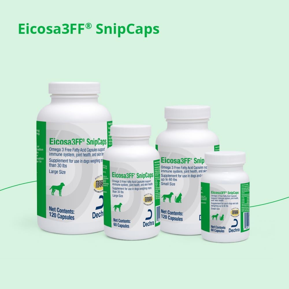 Eicosa3FF SnipCaps Omega 3 Free Fatty Acid Capsules for Dogs - Large