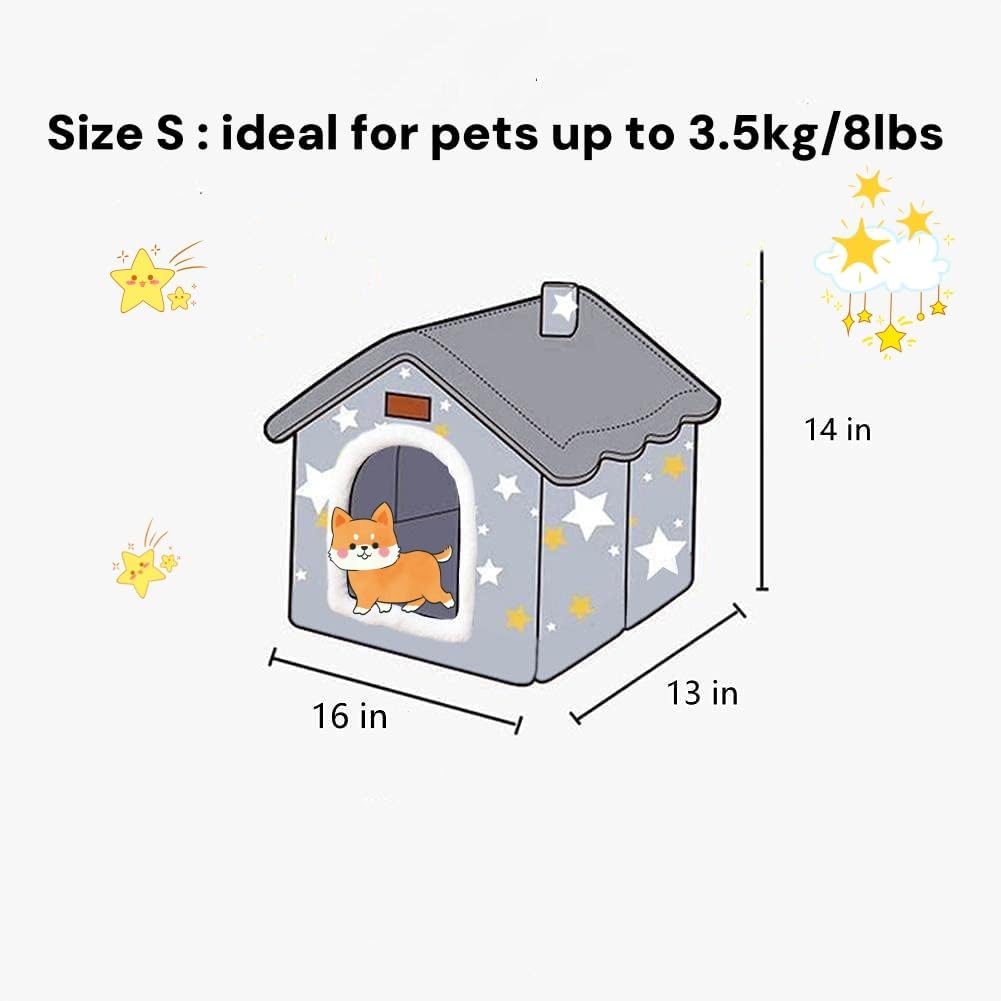 Scnbom Dog House Indoor Puppy Cave Cat Nest Kennel Pet Bed Portabl