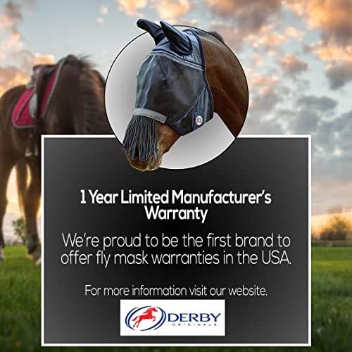 Derby Originals Reflective Safety Horse Fly Mask with Ears and Nose