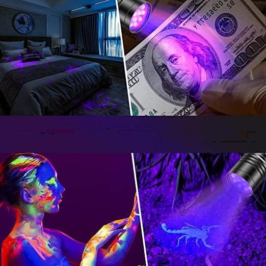 Black Light Flashlight Mini 9 LED 395nm UV Flashlight for Pet Urine