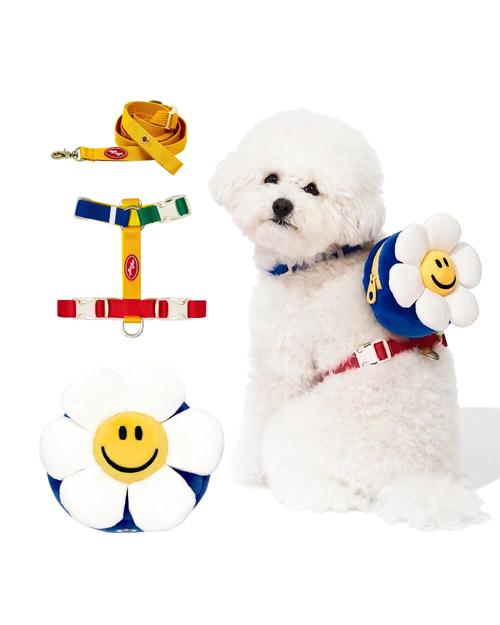 PETHROOM × Wiggle Wiggle Smile We Love Dog Backpack Harness with Leash