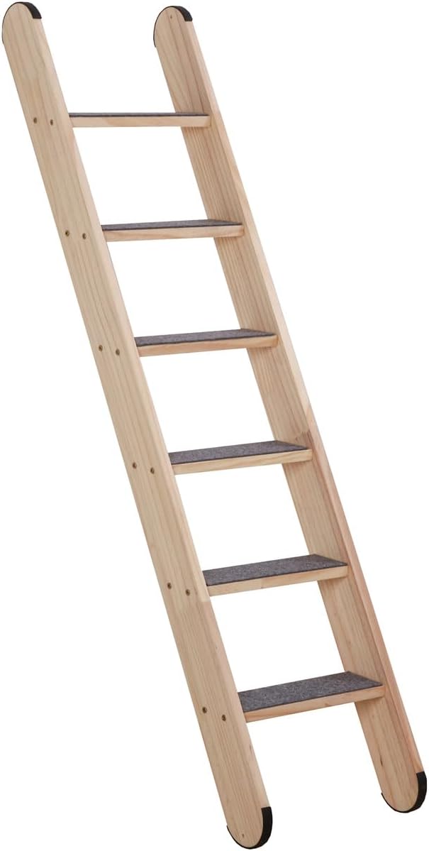 SHENGOCASE Solid Wood Wall Leaning Cat Ladder for Indoor Cats