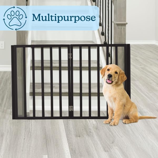 Pet Gate - 4-Panel Indoor Foldable Dog Fence for Stairs, Hallways
