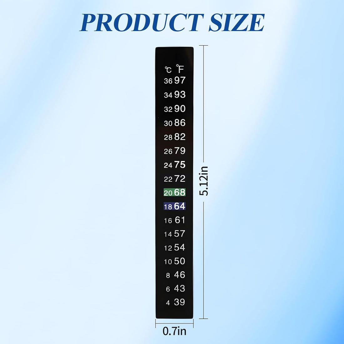12 Pack Aquarium Thermometer Strips, 39-97℉ Fish Tank Thermometer Tape