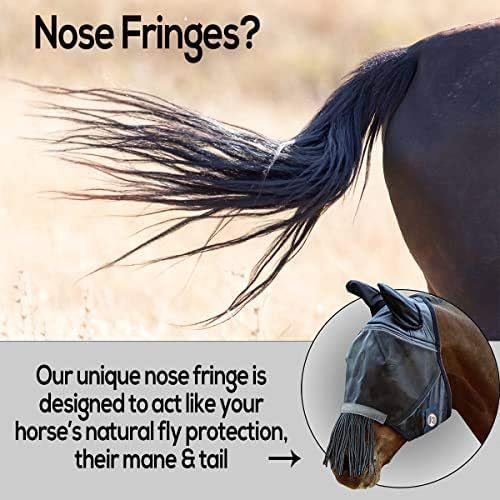 Derby Originals Reflective Safety Horse Fly Mask with Ears and Nose