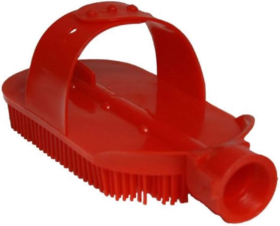 Showman Red Oval Plastic Water Hose Handle Bristle Bathing Washing