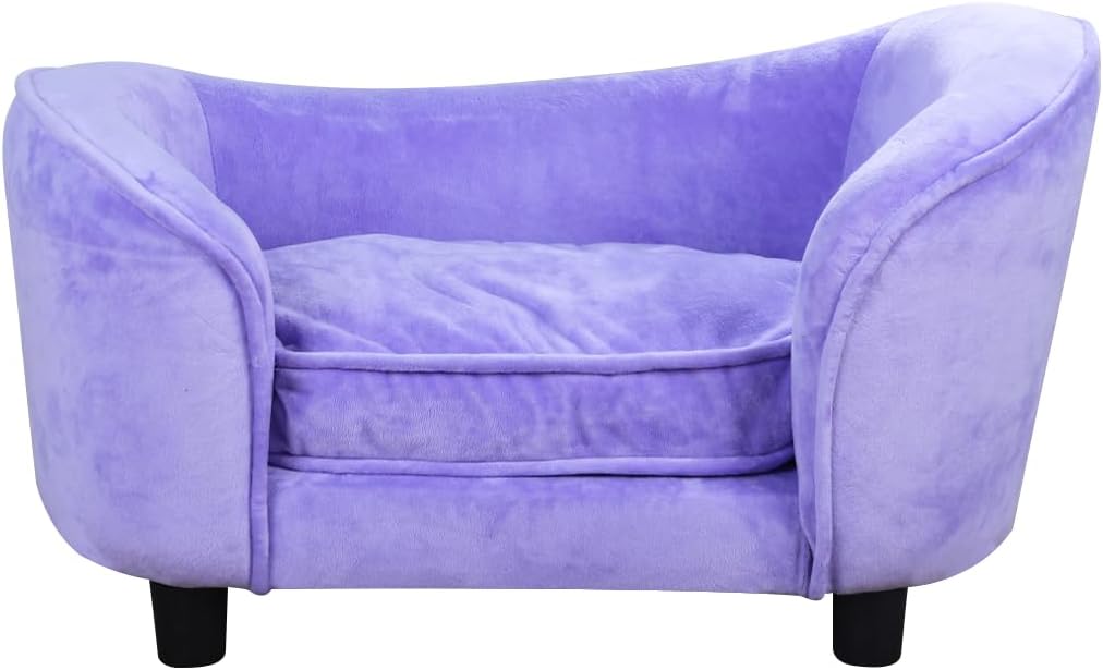 Pet Sofa Bed, Velvet Fabric Pet Couch Chair with Removeable Washable