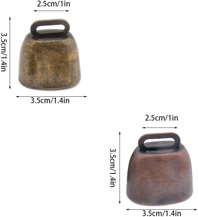 5 Pack Grazing Copper Bells, Metal Cow Bells for Dogs