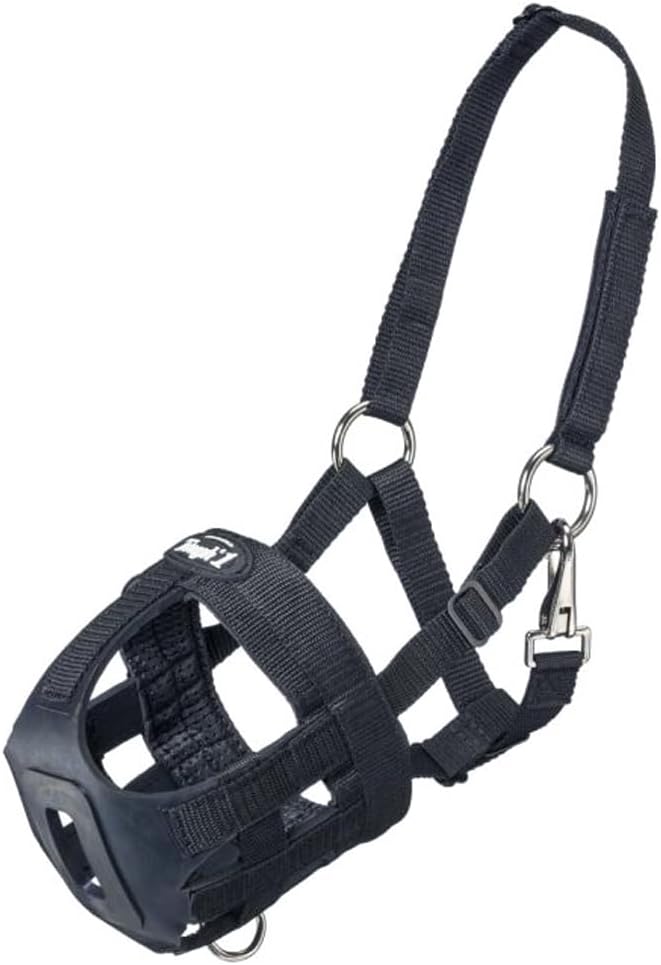 TOUGH1 Easy Breathe Easy GRAZING Horse Muzzle, Black, Large Horse