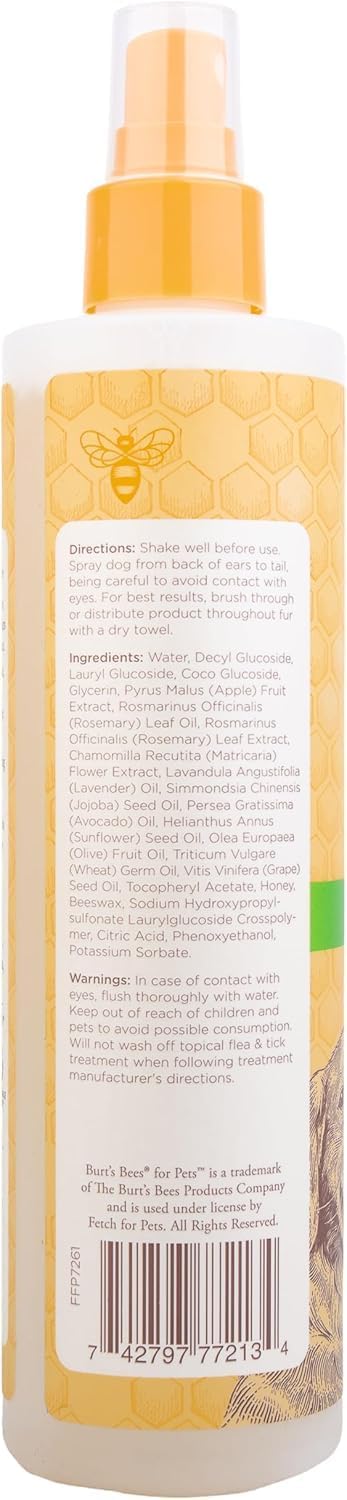 BURT'S BEES FOR PETS Deodorizing Dog Spray, Apple & Rosemary, 10 Fl Oz