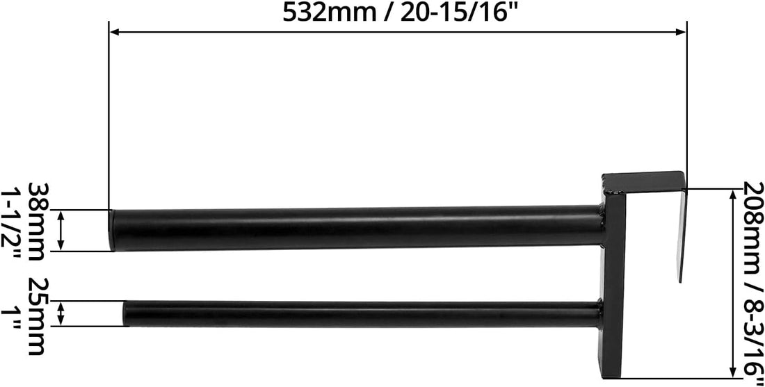 QWORK Removable Double Saddle Rack,Black - PVC Coated - One Size