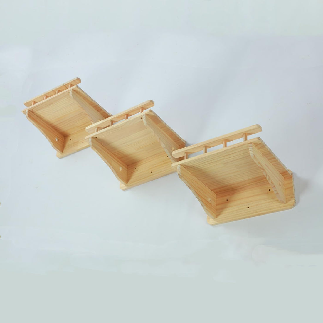SHENGOCASE 47.2" x 11.8" Natural Solid Wood Wall Mounted Cat Shelves