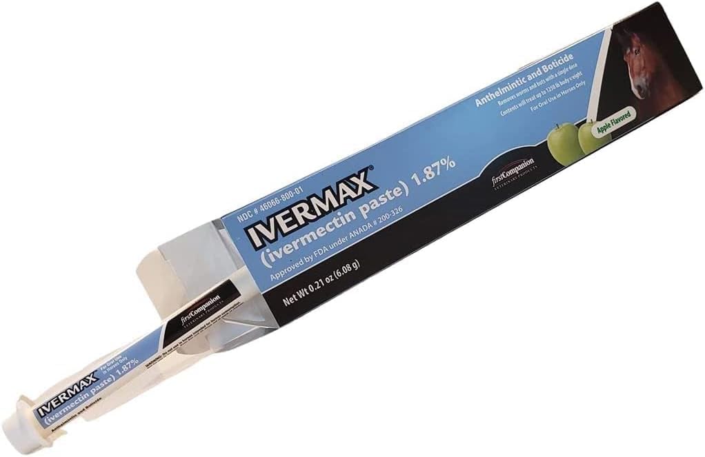 First Companion Ivermax Equine Paste 6.08 Gram 1 Pack, Blue