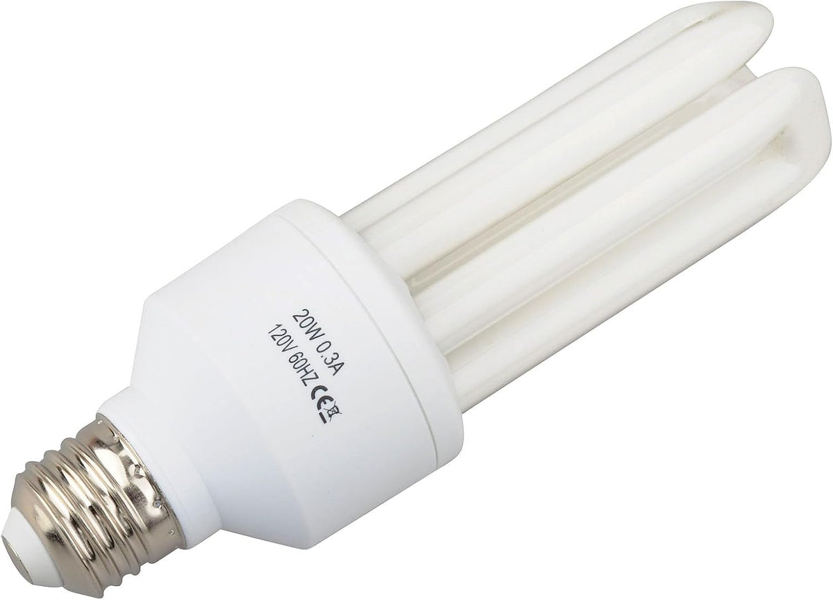 LUCKY HERP 2.4% UVB Bird Fluorescent Bulb 20W - Full Spectrum Avian Light for Parrots, Cockatiels & Conures - Promotes Vitamin D3 & Feather Health - E26 Base, 3-U Tube CFL