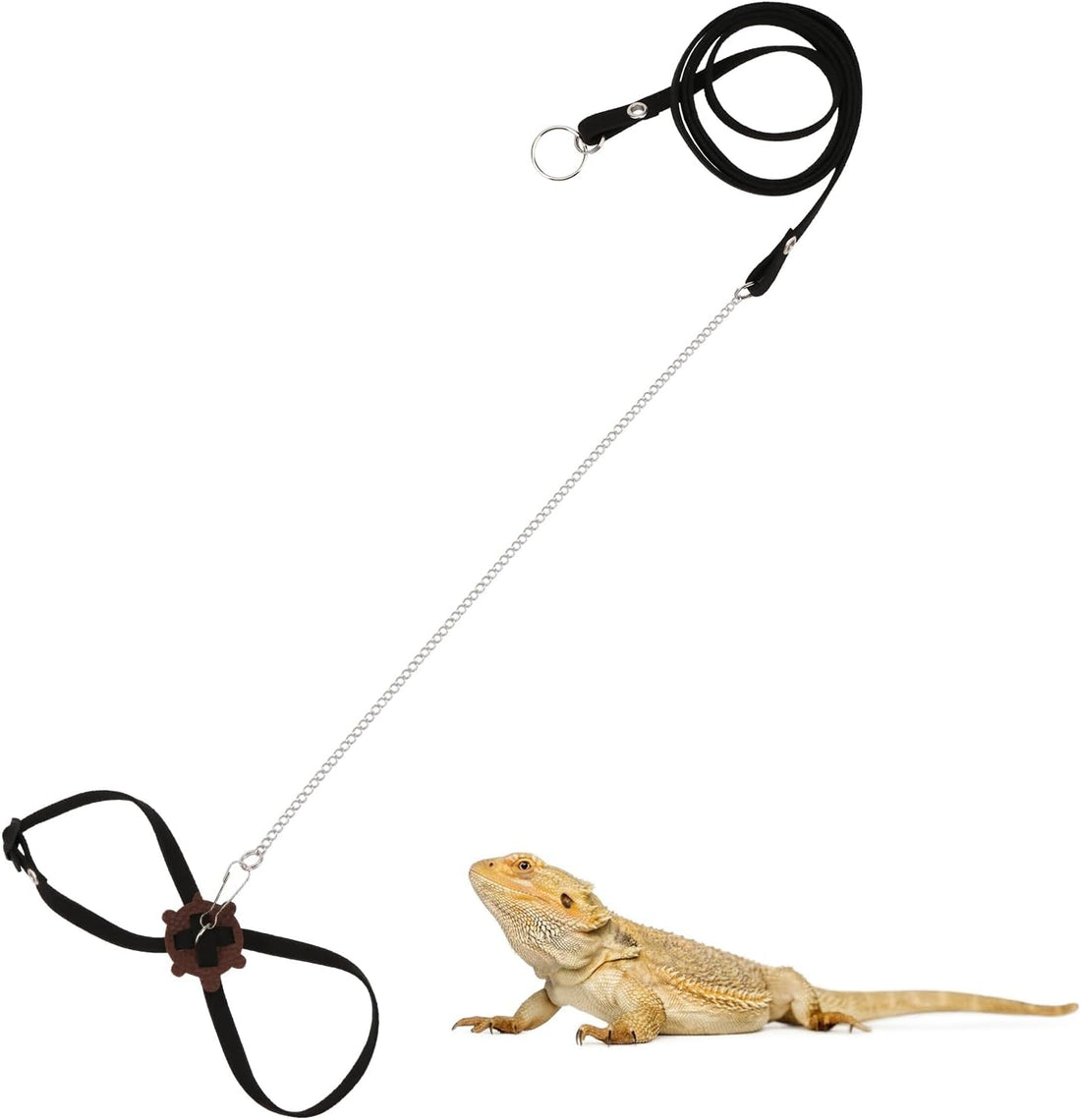 2 Pack Adjustable Reptile Harness and Leash for Lizard Gecko Bearded