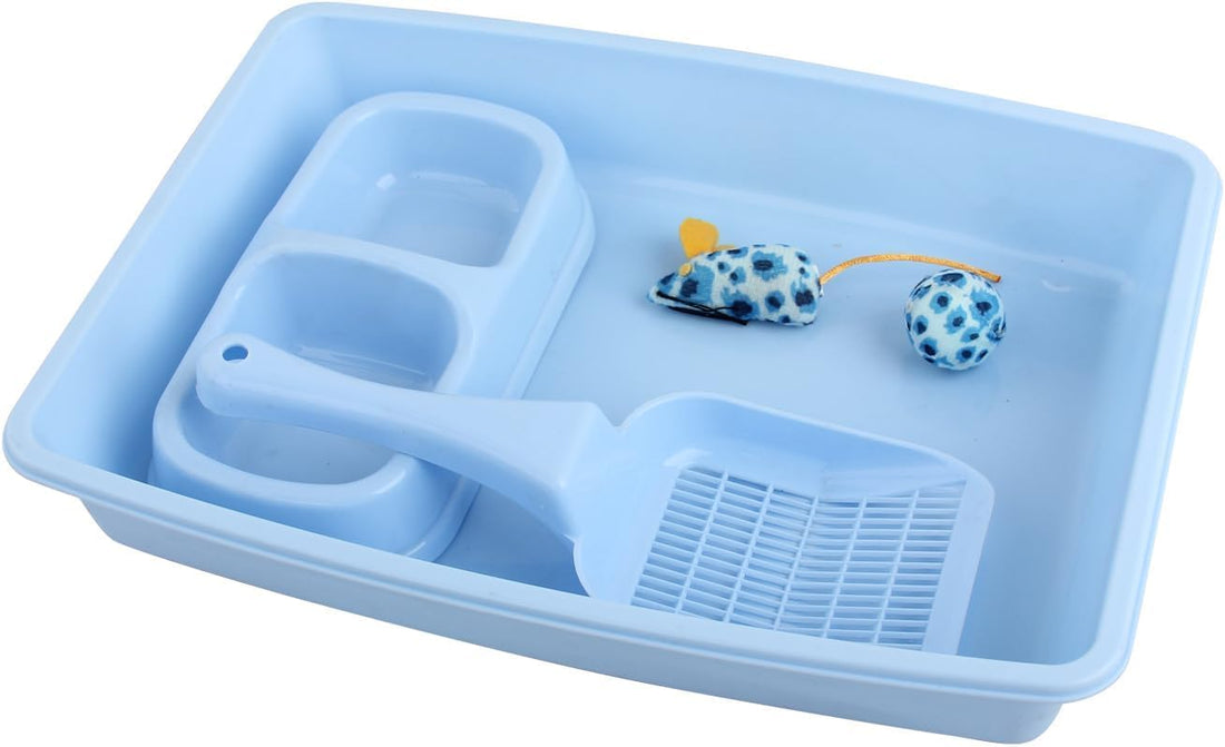 PAWISE Small Cat Litter Box,14.3 x 10.6 x 2.5 Kitten Litter Box