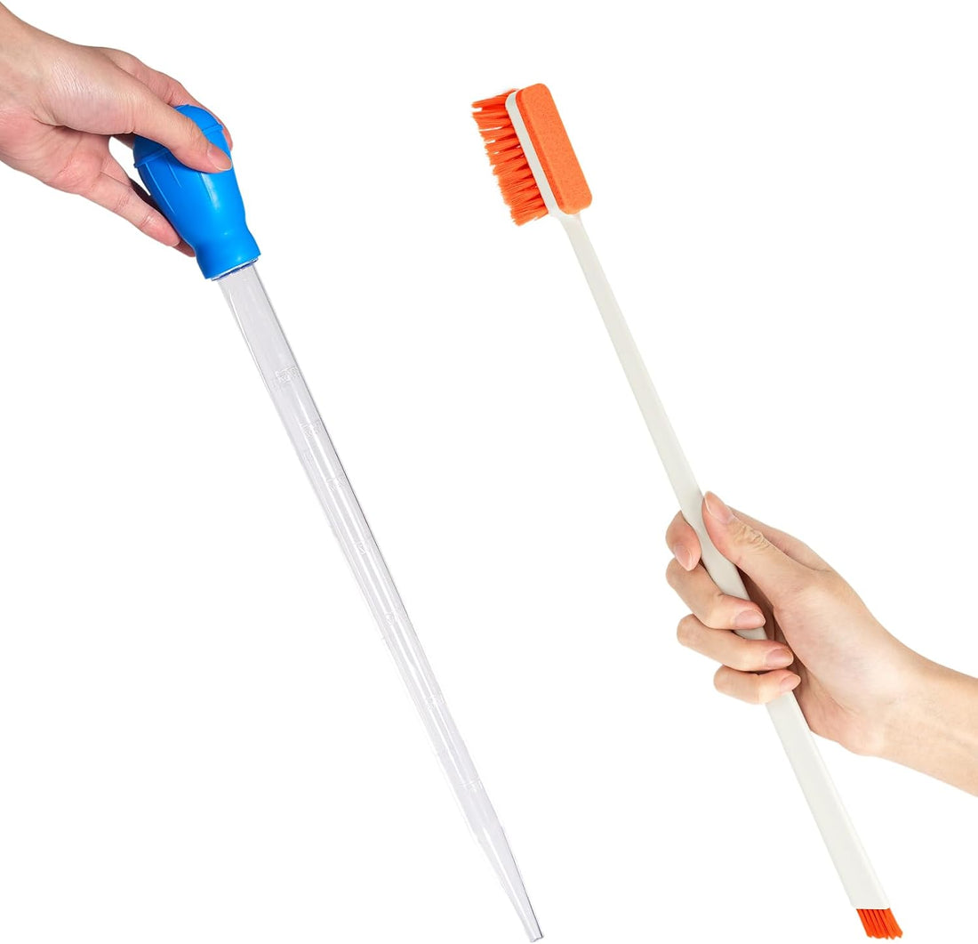 Small Fish Tank Cleaner Brush, Algae Scraper for Aquarium,11.8IN