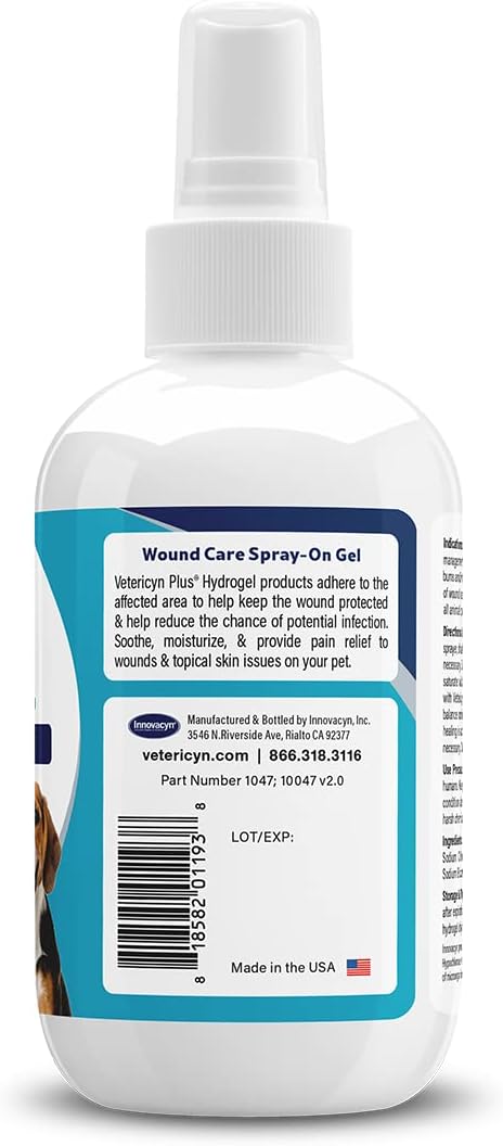 Vetericyn Plus Hydrogel Spray for Dogs, Wound & Skin Care Gel, 8 oz