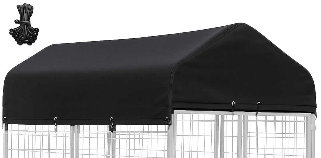 Outdoor Dog Kennel Cover 8'Dx4'W UV Resistant Waterproof Full