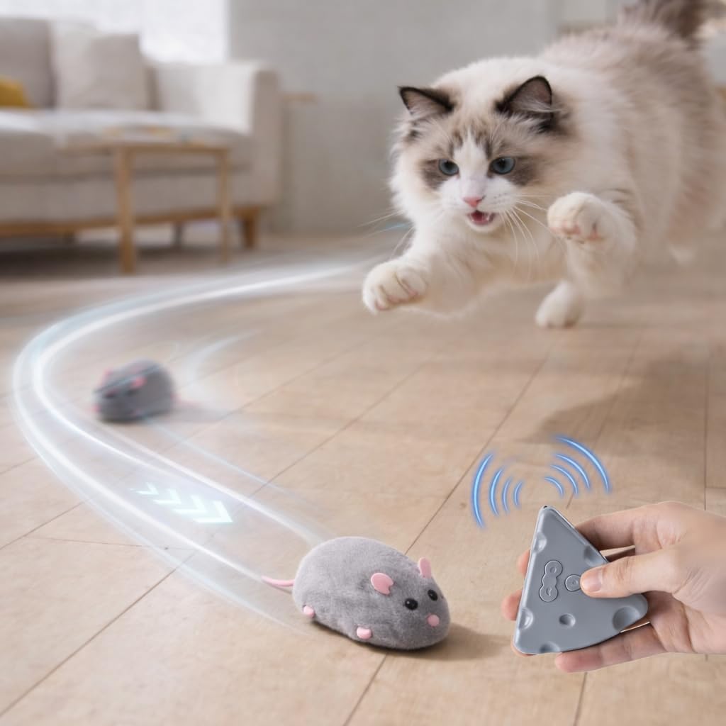 Pet Prime Interactive Cat Mouse Toy with Remote Control,Rechargeable