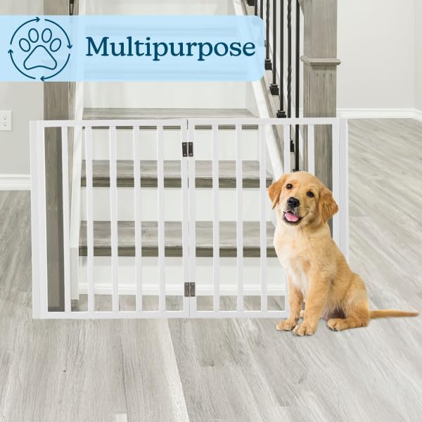 Indoor Pet Gate - 4-Panel Folding Dog Gate for Stairs or Doorways