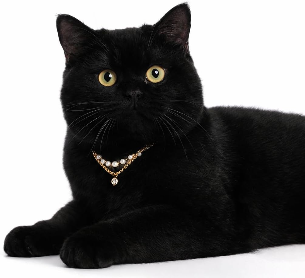 Lovelyshop Double Layer Pearl Pet Necklace