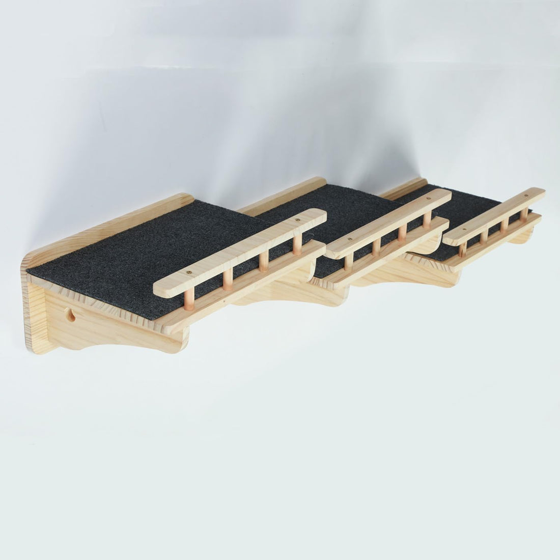 SHENGOCASE 47.2" x 11.8" Natural Solid Wood Wall Mounted Cat Shelves
