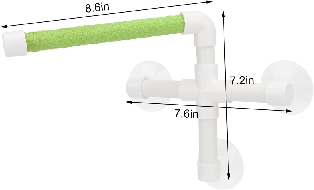 Hypeety Portable Suction Cup Bird Window and Shower Perch Toy Parrot