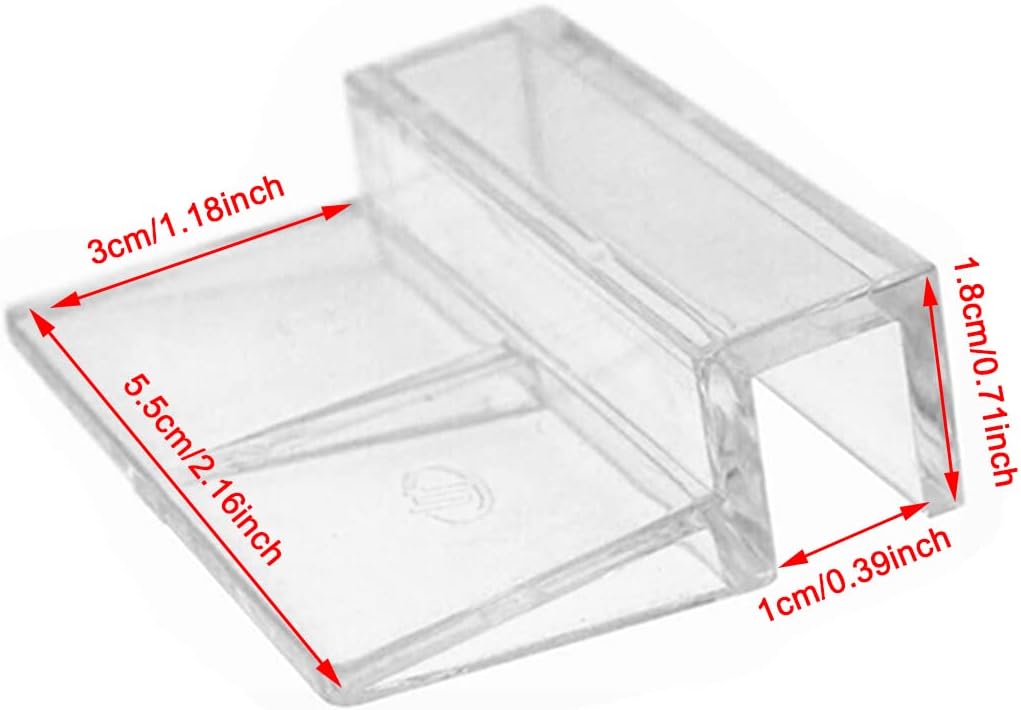 Rimless Aquarium Lid Clips 10mm Thick Acrylic 15 Pieces