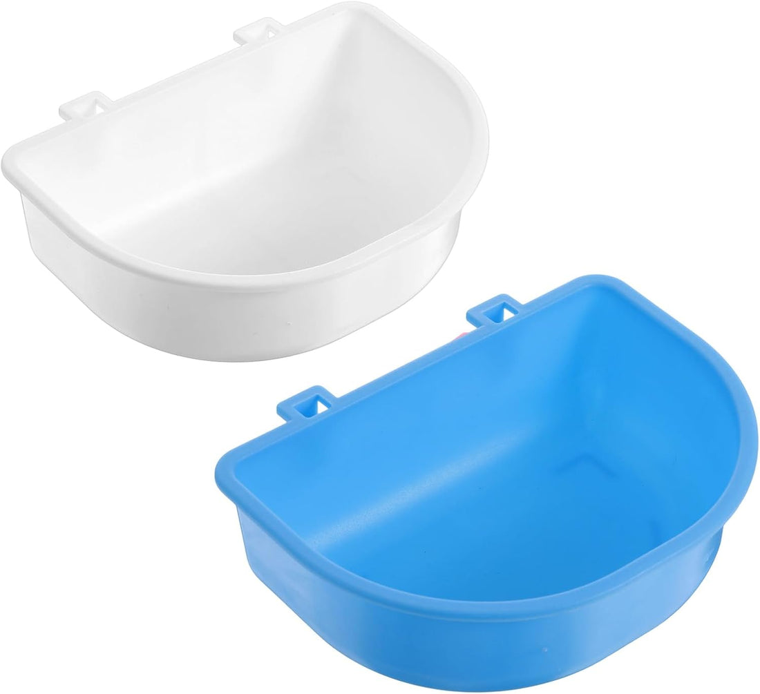 2 Pcs Rabbit Food Bowl, Guinea Pig Food Dish Bird Feeding Dish Crate
