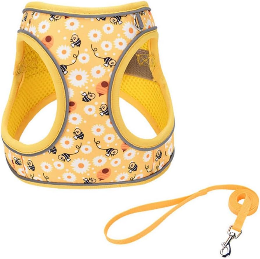 Step in Dog Harness and Leash Set, Pet Vest Harness, Bee XS