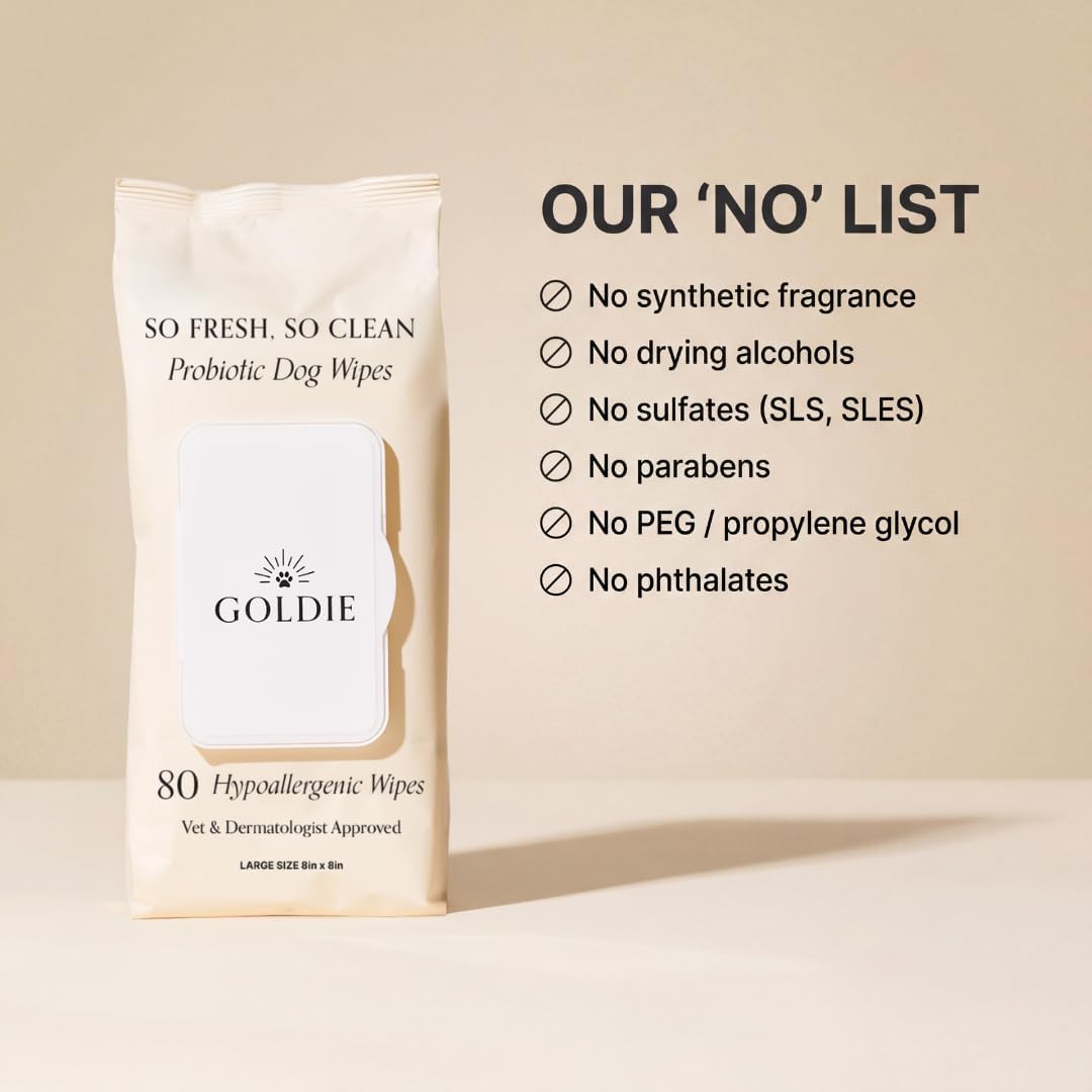 Goldie Dog Essentials Probiotic Dog Wipes Hypoallergenic Sensitive