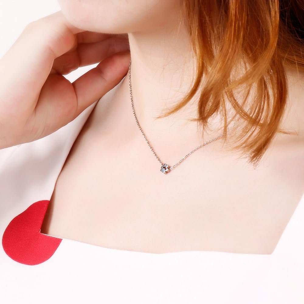 OIDIMS Dog Cat Paw Necklace Lovely Animal Choker Dainty Paw Print