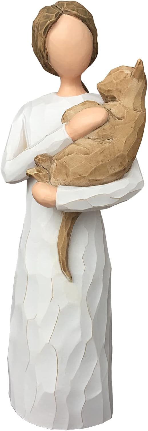 FRUMOASA Cat Angel Figurine 6" Loss of Cat Sympathy Memorial Gift