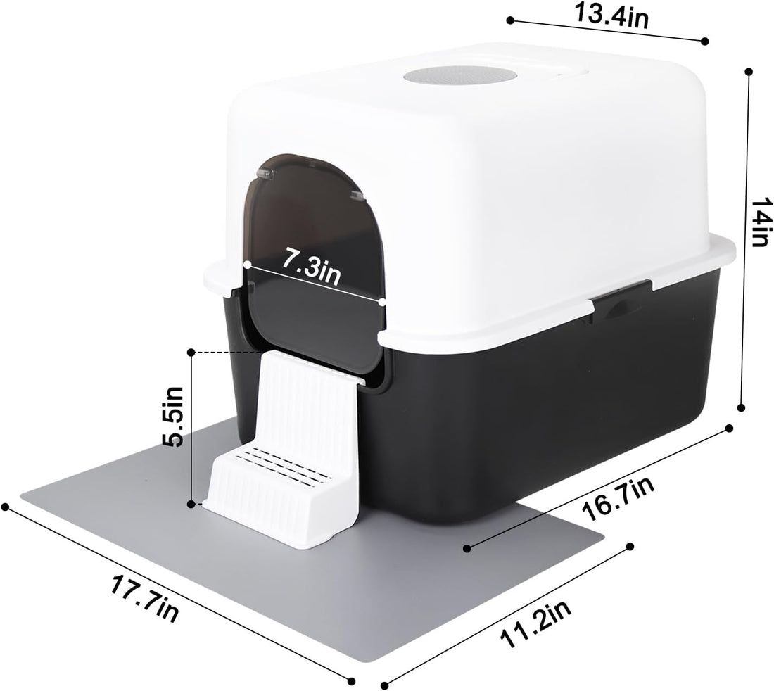 Sfozstra Enclosed Cat Litter Box: Splash Resistant Leak Resistant