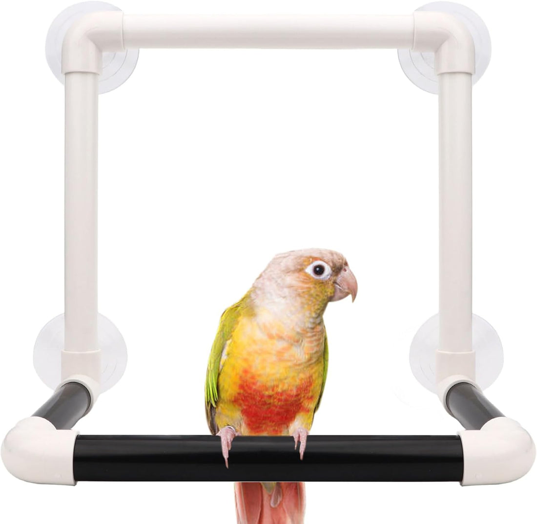 Hypeety Portable Suction Cup Bird Window and Shower Perch Toy Parrot