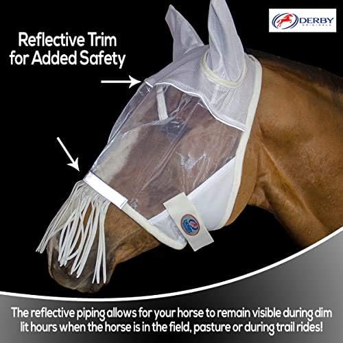 Derby Originals Reflective Safety Horse Fly Mask with Ears and Nose
