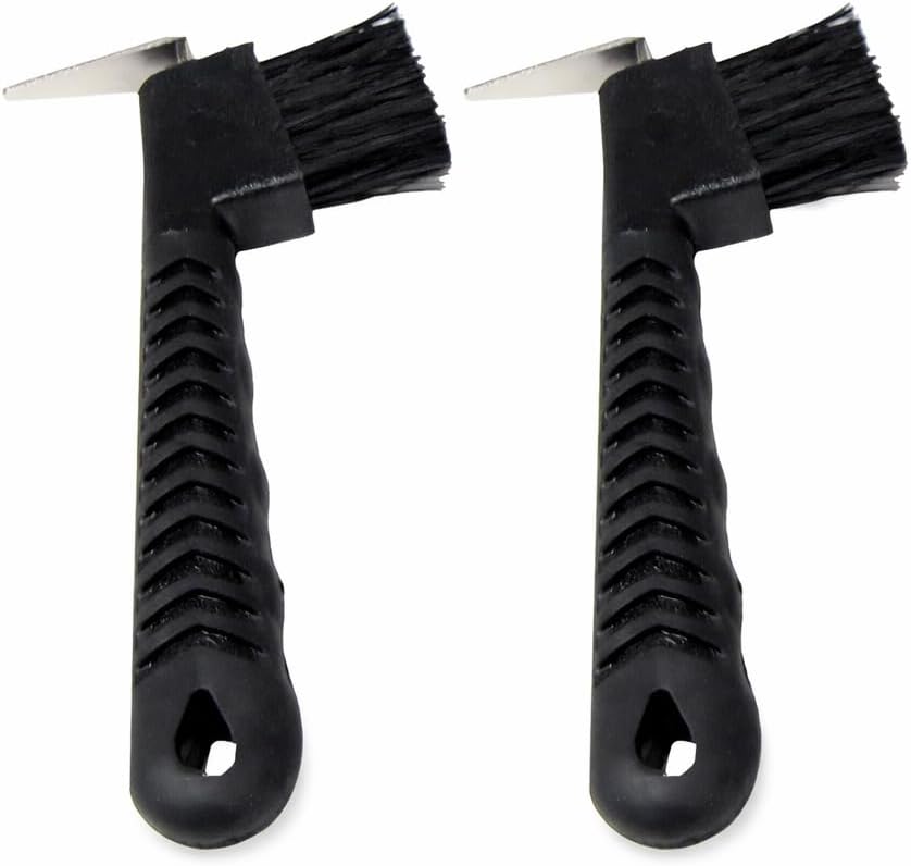 Intrepid International Rubber Handle Hoof Pick with Brush - 2 Pack