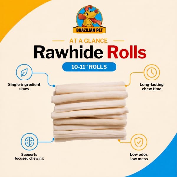 Brazilian Pet Premium Retriever Rolls 10-11 inches,100% Natural Dog