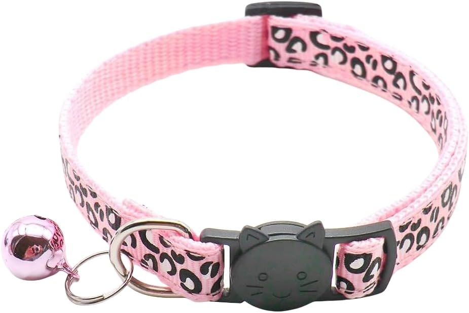 Reflective 2 Pack Breakaway Cat Collars with Bell Leopard Pattern