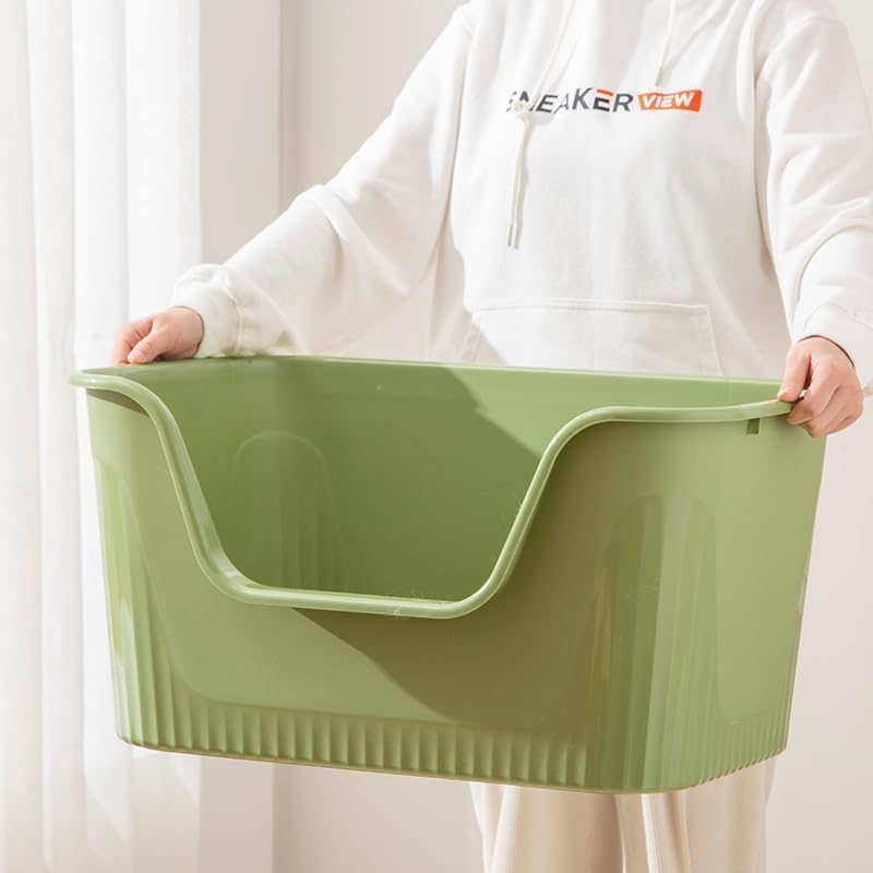 SpaceTime Large Cat Litter Box with High Sides,Cat Boxes for Indoor