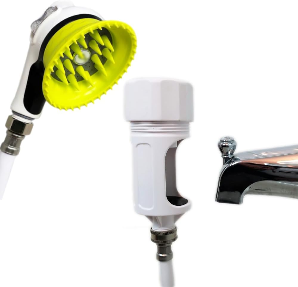 Wondurdog Dog Wash Bathtub Spout Kit, Garden Hose