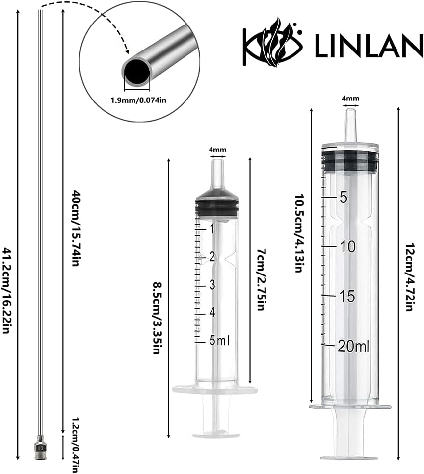LINLAN 15.7 inch Aquarium Root Fertilizer Injector Kit, Planted Tanks
